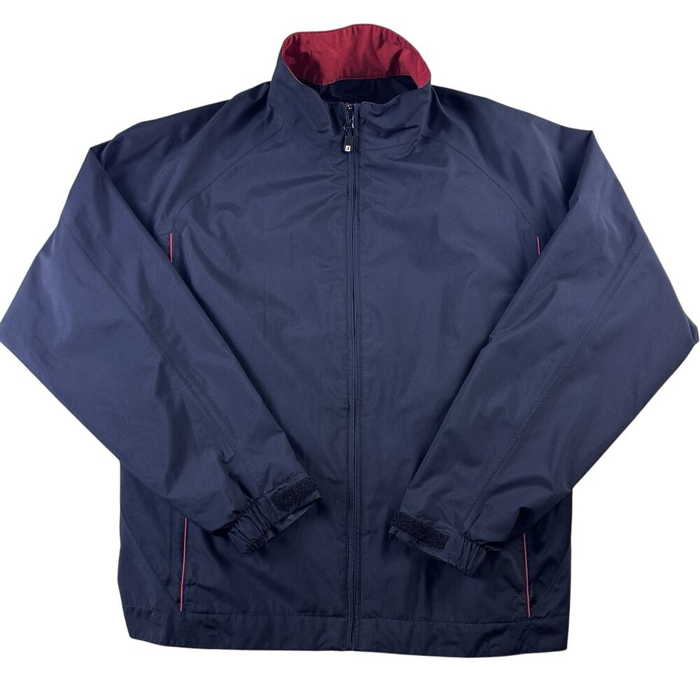 FOOTJOY DRYJOY FJ Women Black‎ Red Full Zip Golf Jacket Windbreaker Size Large